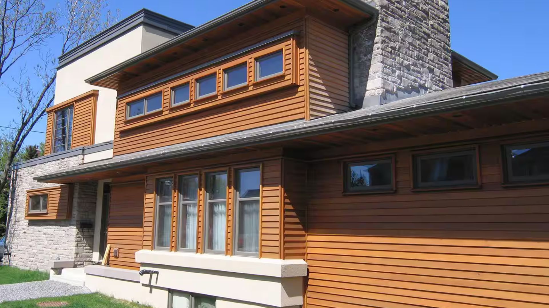 Siding installation on a home